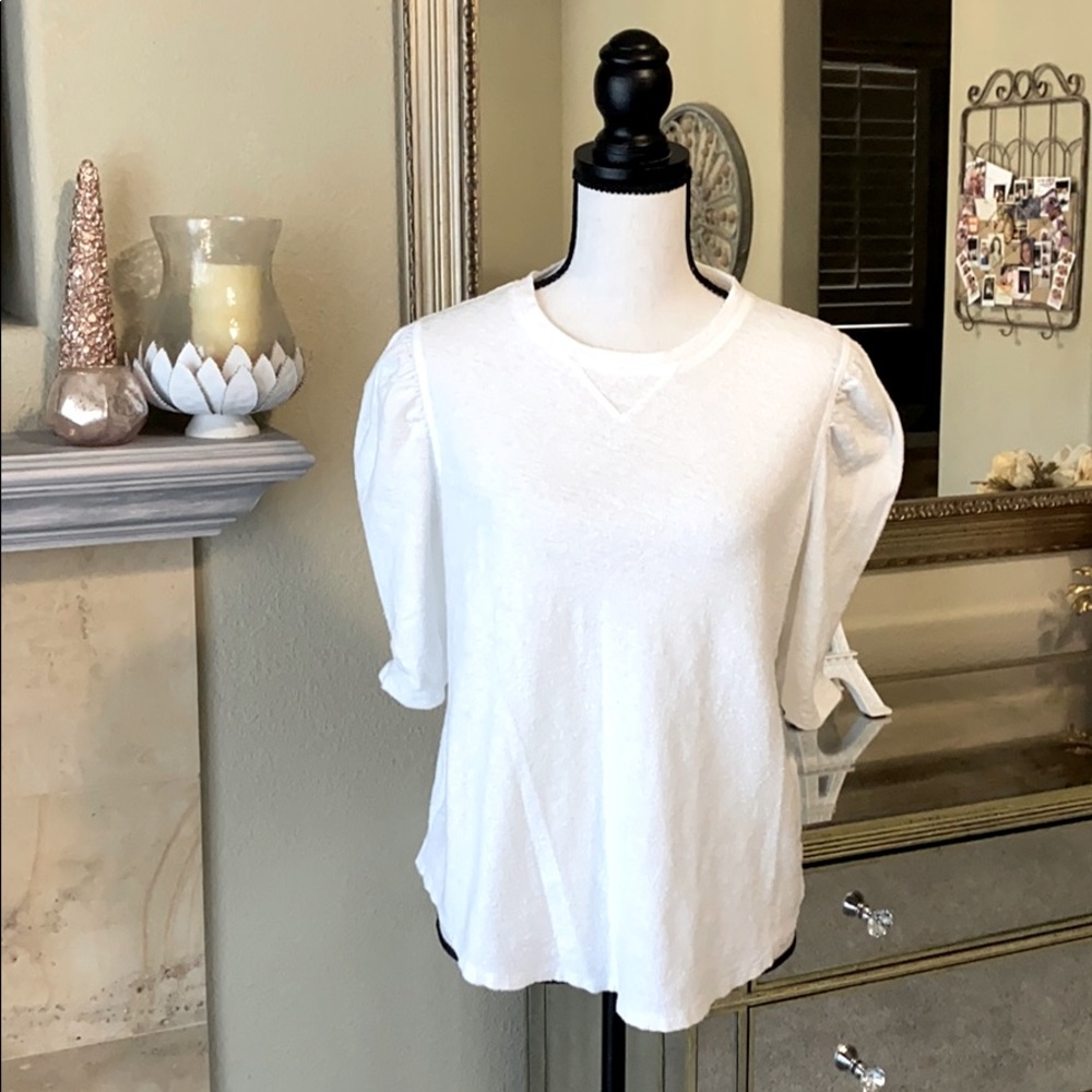 Free People Popcorn Style Tee w/Unique Sleeves